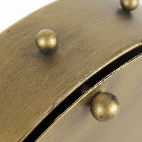 Marian 11.0L x 3.1W x 11.0H Gold Metal W/Studs Round Table Clock from Mercana - Luna Furniture