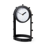 Marian 7.5L x 5.7W x 13.0H Black Studded Table Clock from Mercana - Luna Furniture