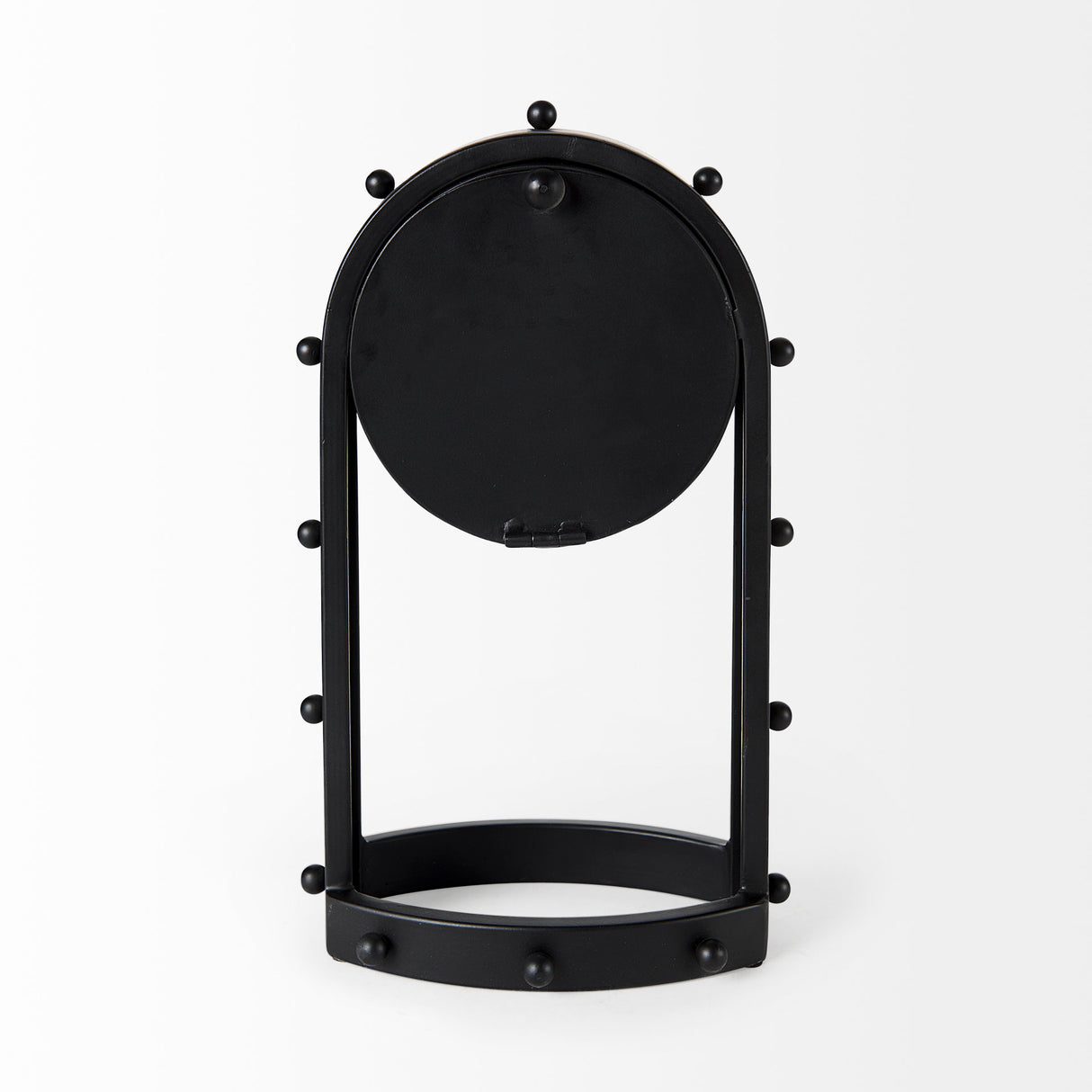 Marian 7.5L x 5.7W x 13.0H Black Studded Table Clock from Mercana - Luna Furniture