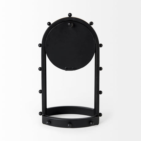 Marian 7.5L x 5.7W x 13.0H Black Studded Table Clock from Mercana - Luna Furniture