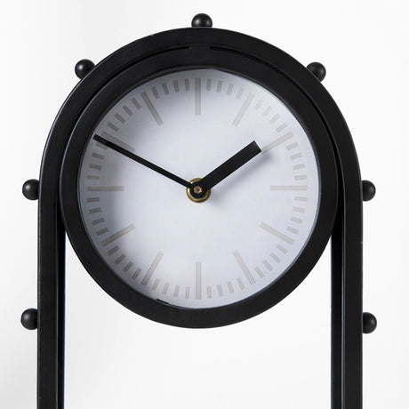 Marian 7.5L x 5.7W x 13.0H Black Studded Table Clock from Mercana - Luna Furniture