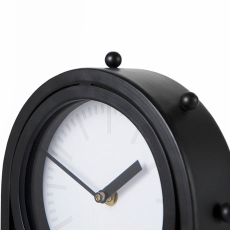 Marian 7.5L x 5.7W x 13.0H Black Studded Table Clock from Mercana - Luna Furniture