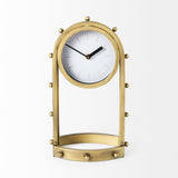 Marian 7.5L x 5.7W x 13.0H Gold Studded Table Clock from Mercana - Luna Furniture
