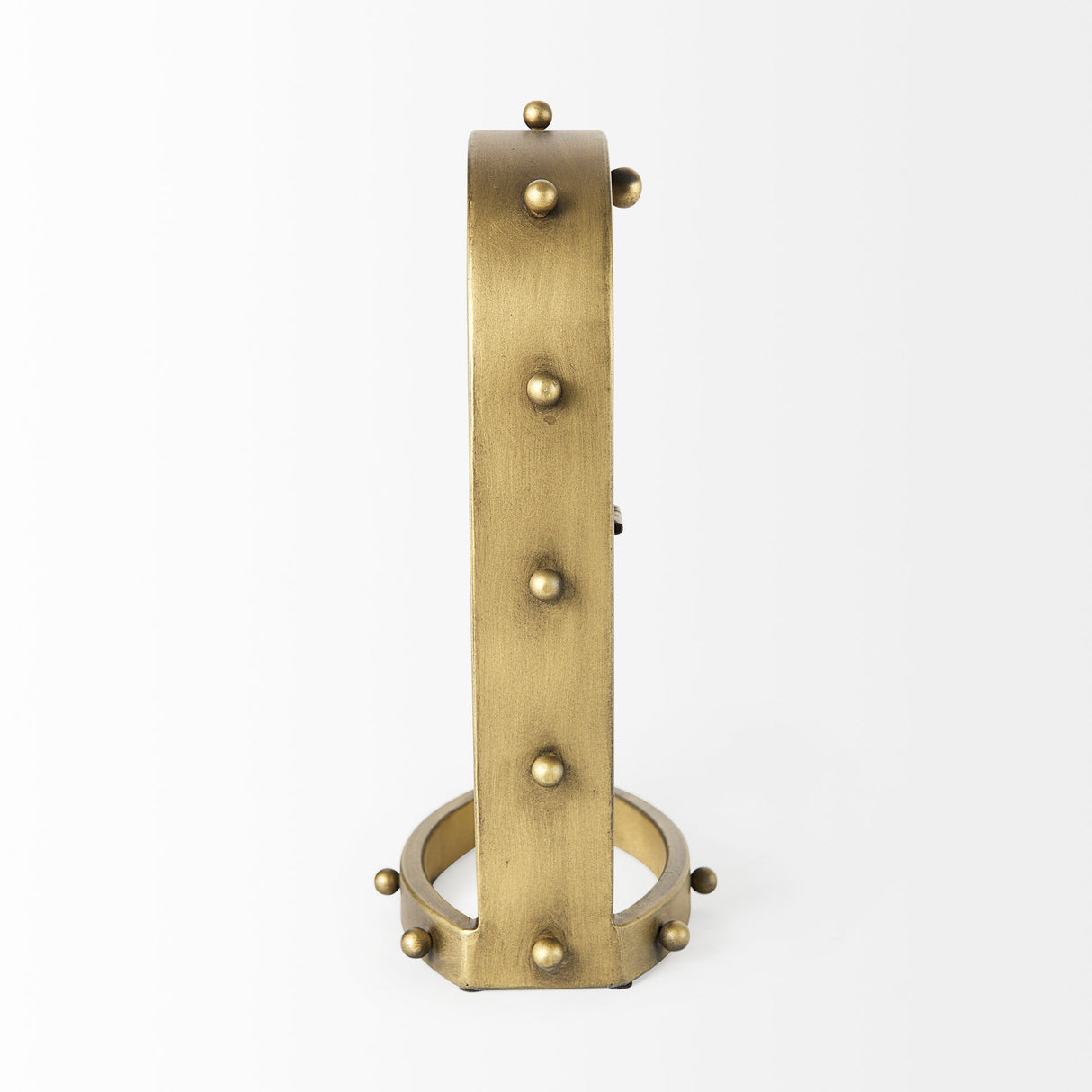 Marian 7.5L x 5.7W x 13.0H Gold Studded Table Clock from Mercana - Luna Furniture