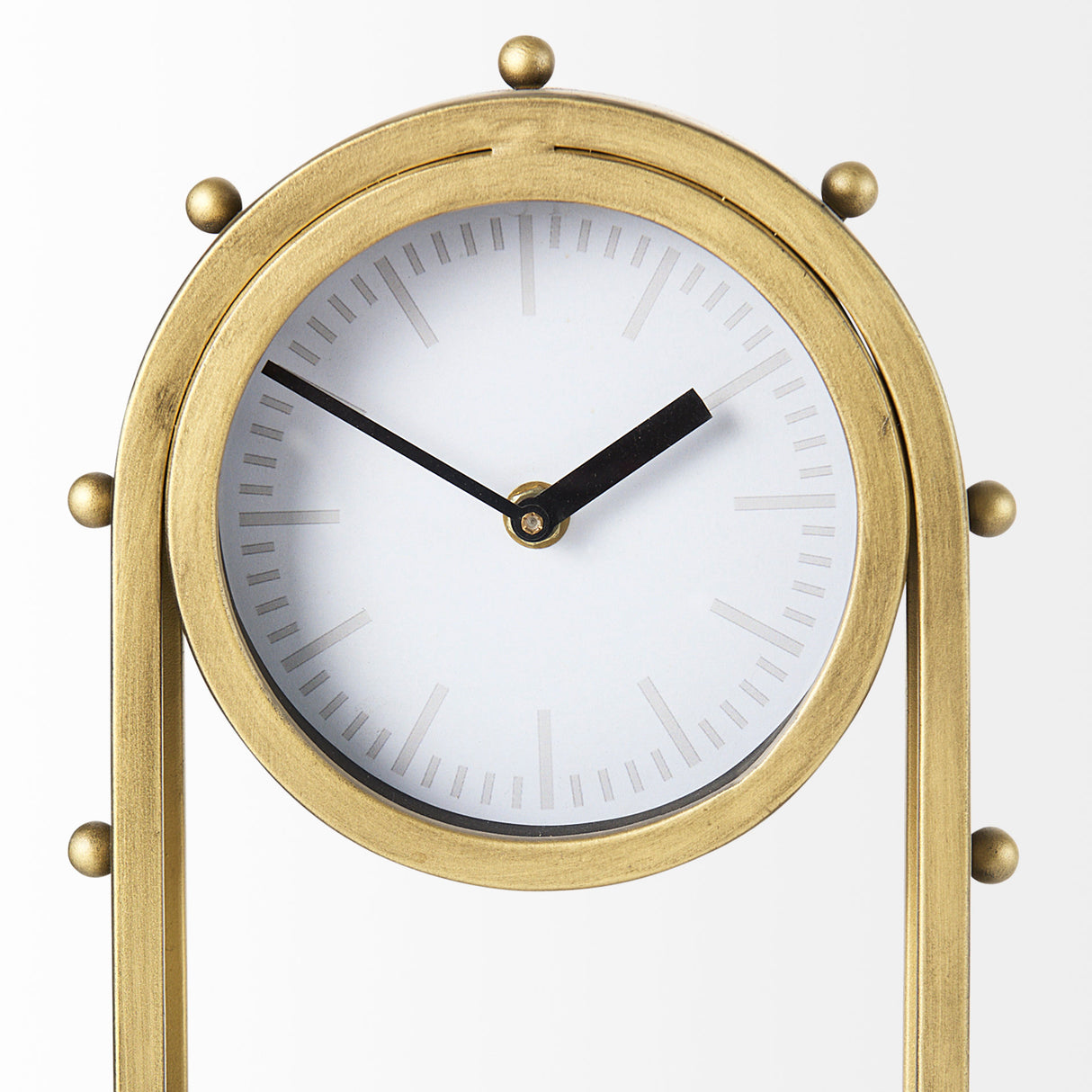 Marian 7.5L x 5.7W x 13.0H Gold Studded Table Clock from Mercana - Luna Furniture