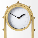 Marian 7.5L x 5.7W x 13.0H Gold Studded Table Clock from Mercana - Luna Furniture