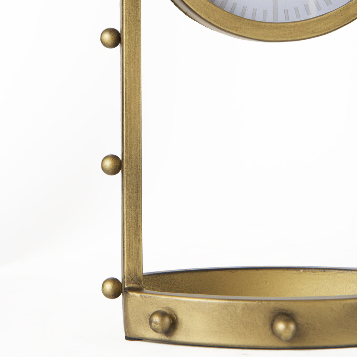 Marian 7.5L x 5.7W x 13.0H Gold Studded Table Clock from Mercana - Luna Furniture