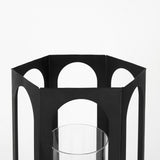 Balley 9.4L x 9.4W x 19.7H Set of Two Matte Black Metal Hexagonal Candle Holder Lanterns from Mercana - Luna Furniture