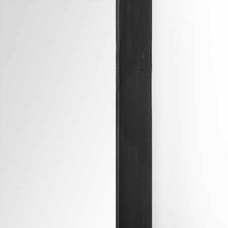 Giovanna 23.6L x 1.2W x 48.8H Black Metal Frame Rounded Arch Vanity Mirror from Mercana - Luna Furniture