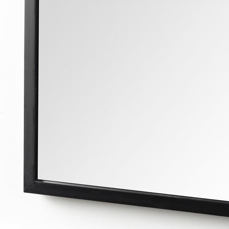 Giovanna 23.6L x 1.2W x 48.8H Black Metal Frame Rounded Arch Vanity Mirror from Mercana - Luna Furniture