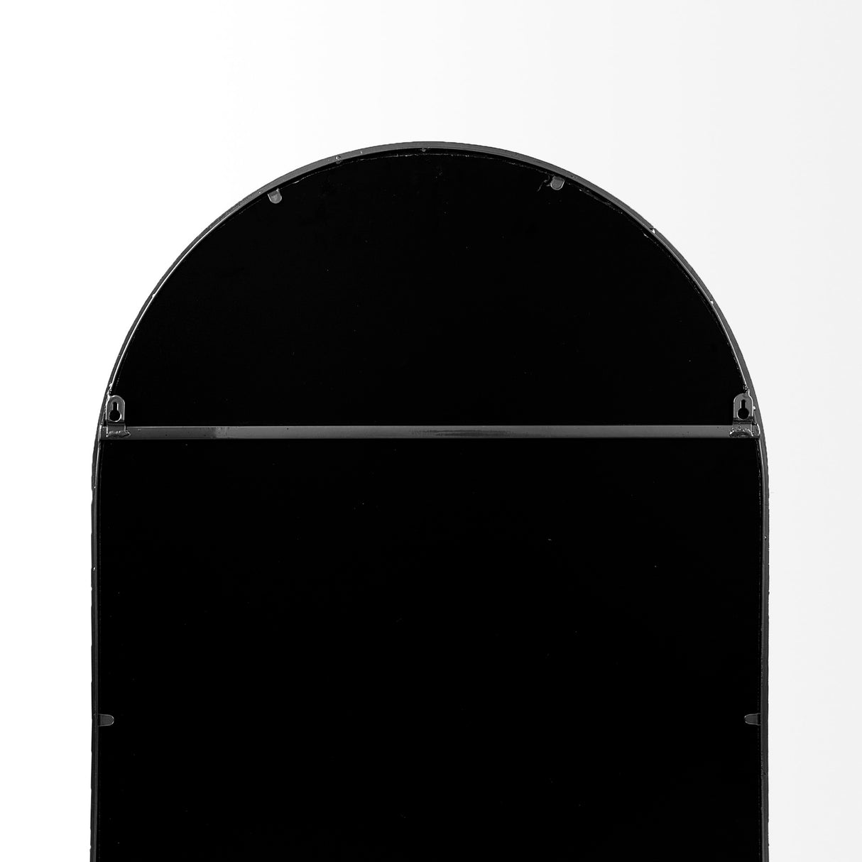 Giovanna 23.6L x 1.2W x 48.8H Black Metal Frame Rounded Arch Vanity Mirror from Mercana - Luna Furniture