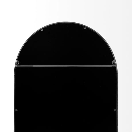 Giovanna 23.6L x 1.2W x 48.8H Black Metal Frame Rounded Arch Vanity Mirror from Mercana - Luna Furniture