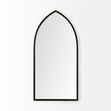Giovanna 23.6L x 1.2W x 48.8H Black Metal Frame Pointed Arch Vanity Mirror from Mercana - Luna Furniture