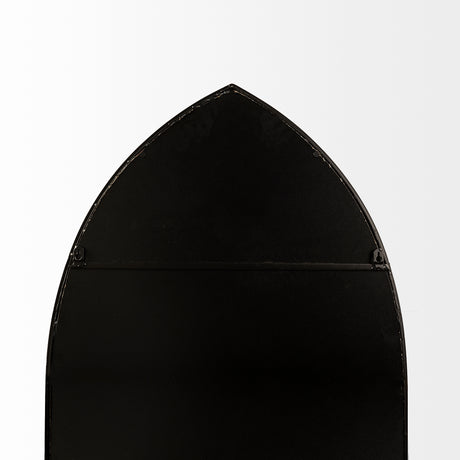 Giovanna 23.6L x 1.2W x 48.8H Black Metal Frame Pointed Arch Vanity Mirror from Mercana - Luna Furniture