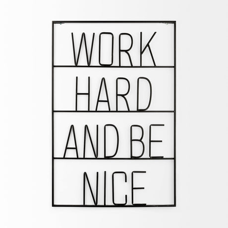 Work Hard and Be Nice Sign from Mercana - Luna Furniture
