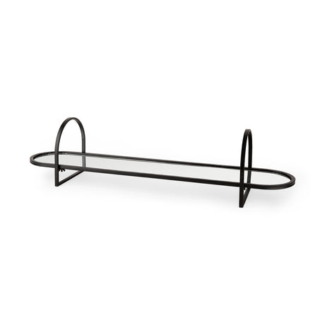 Evianna 30L x 7W x 7H Mirrored W/Black Metal Frame Tray from Mercana - Luna Furniture