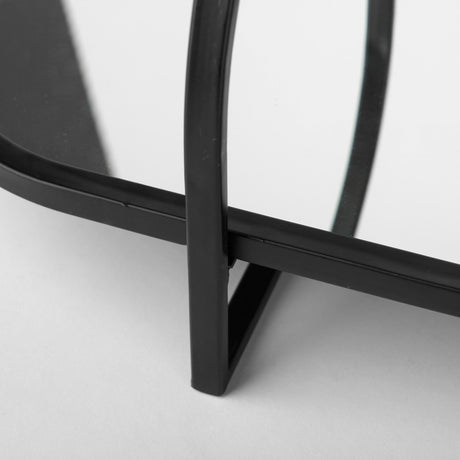 Evianna 30L x 7W x 7H Mirrored W/Black Metal Frame Tray from Mercana - Luna Furniture