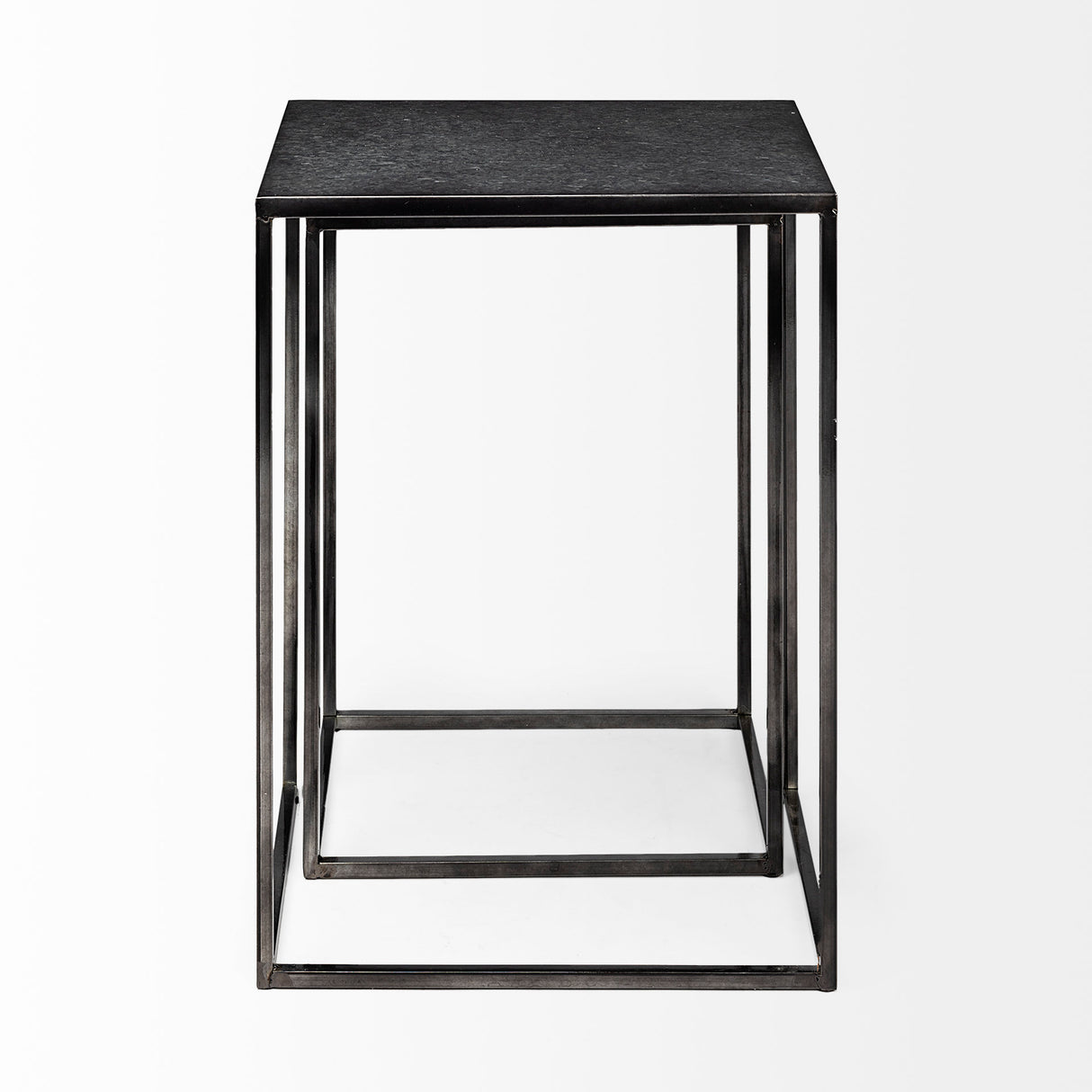 Kasey (Set of 2) 17.7L x 12.6W x 24.4H Galvanized Metal Nesting Accent Tables from Mercana - Luna Furniture