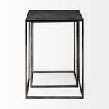 Kasey (Set of 2) 17.7L x 12.6W x 24.4H Galvanized Metal Nesting Accent Tables from Mercana - Luna Furniture