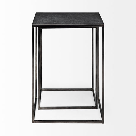 Kasey (Set of 2) 17.7L x 12.6W x 24.4H Galvanized Metal Nesting Accent Tables from Mercana - Luna Furniture