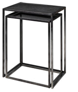Kasey (Set of 2) 17.7L x 12.6W x 24.4H Galvanized Metal Nesting Accent Tables from Mercana - Luna Furniture