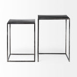 Kasey (Set of 2) 17.7L x 12.6W x 24.4H Galvanized Metal Nesting Accent Tables from Mercana - Luna Furniture