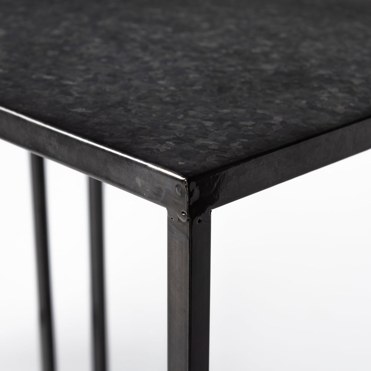Kasey (Set of 2) 17.7L x 12.6W x 24.4H Galvanized Metal Nesting Accent Tables from Mercana - Luna Furniture