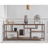Wright I 16L x 66W Brown Wood Multi-Level Shelf Console Table from Mercana - Luna Furniture