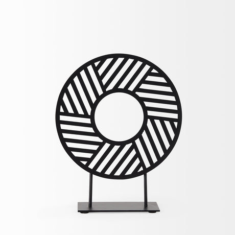 Micra 9.1L x 2.6W x 10.9H Matte Black Metal Decorative Object on a Stand from Mercana - Luna Furniture