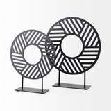 Micra 9.1L x 2.6W x 10.9H Matte Black Metal Decorative Object on a Stand from Mercana - Luna Furniture