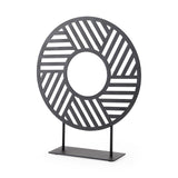 Micra 11.0L x 3.0W x 13.4H Matte Black Metal Decorative Object on a Stand from Mercana - Luna Furniture