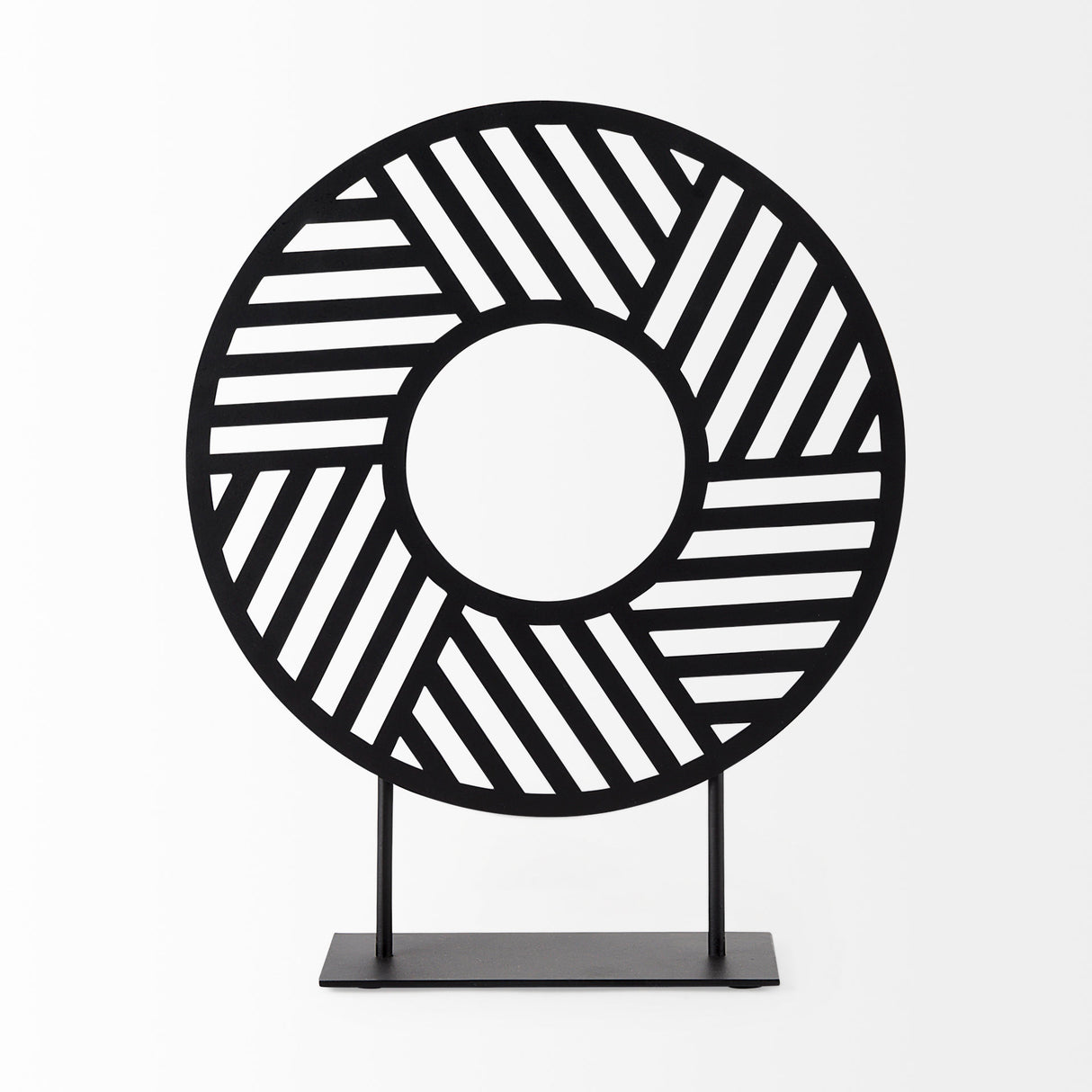 Micra 11.0L x 3.0W x 13.4H Matte Black Metal Decorative Object on a Stand from Mercana - Luna Furniture