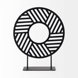 Micra 11.0L x 3.0W x 13.4H Matte Black Metal Decorative Object on a Stand from Mercana - Luna Furniture