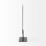 Micra 11.0L x 3.0W x 13.4H Matte Black Metal Decorative Object on a Stand from Mercana - Luna Furniture