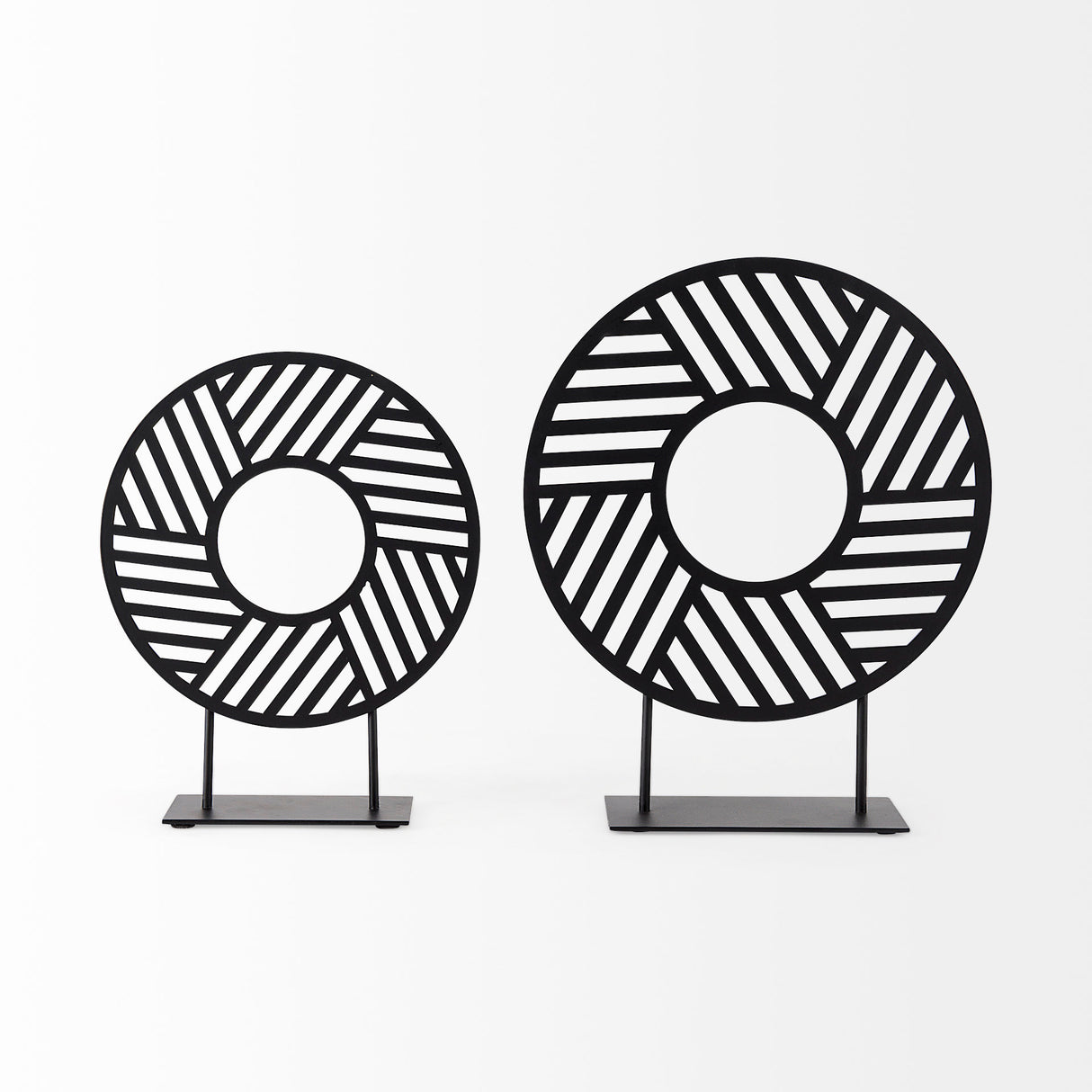 Micra 11.0L x 3.0W x 13.4H Matte Black Metal Decorative Object on a Stand from Mercana - Luna Furniture