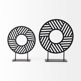 Micra 11.0L x 3.0W x 13.4H Matte Black Metal Decorative Object on a Stand from Mercana - Luna Furniture
