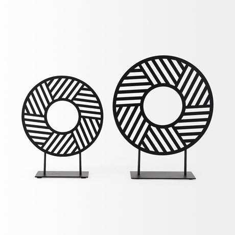 Micra 11.0L x 3.0W x 13.4H Matte Black Metal Decorative Object on a Stand from Mercana - Luna Furniture