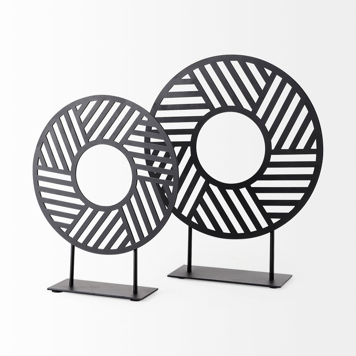 Micra 11.0L x 3.0W x 13.4H Matte Black Metal Decorative Object on a Stand from Mercana - Luna Furniture