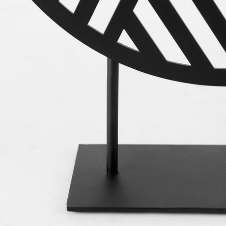 Micra 11.0L x 3.0W x 13.4H Matte Black Metal Decorative Object on a Stand from Mercana - Luna Furniture