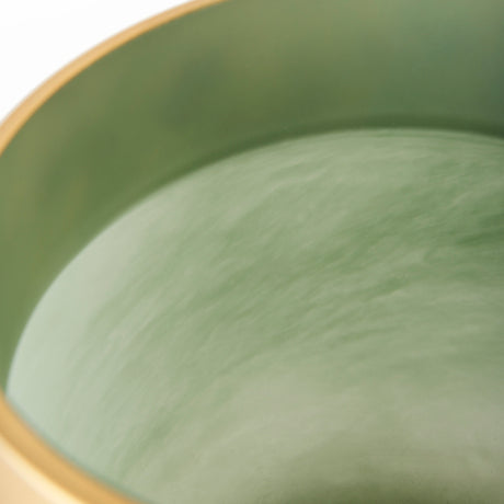 Minty 9.9L x 9.9W x 9.6H Green Glass Vase W/Matte Gold Metal Neck Cuff from Mercana - Luna Furniture