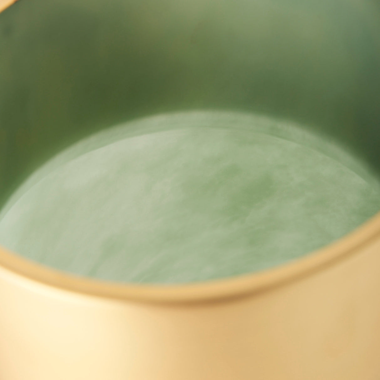 Minty Medium 8.7L x 8.7W x 12.4H Green Glass Vase W/Matte Gold Metal Neck Cuff from Mercana - Luna Furniture