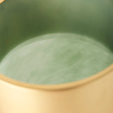 Minty Medium 8.7L x 8.7W x 12.4H Green Glass Vase W/Matte Gold Metal Neck Cuff from Mercana - Luna Furniture