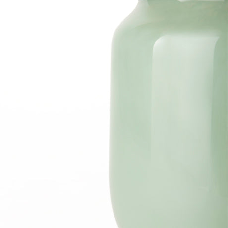 Minty Medium 8.7L x 8.7W x 12.4H Green Glass Vase W/Matte Gold Metal Neck Cuff from Mercana - Luna Furniture