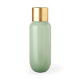 Minty 5.7L x 5.7W x 16.8H Green Glass Vase W/Matte Gold Metal Neck Cuff from Mercana - Luna Furniture