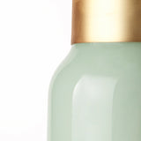 Minty 5.7L x 5.7W x 16.8H Green Glass Vase W/Matte Gold Metal Neck Cuff from Mercana - Luna Furniture