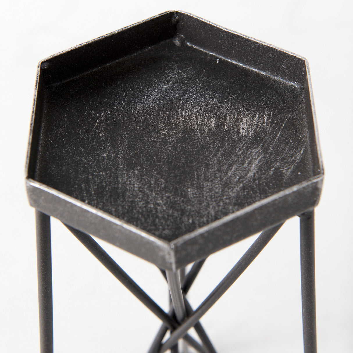 Sixx II Large Antiqued Metal Hexagonal Table Candle Holder from Mercana - Luna Furniture