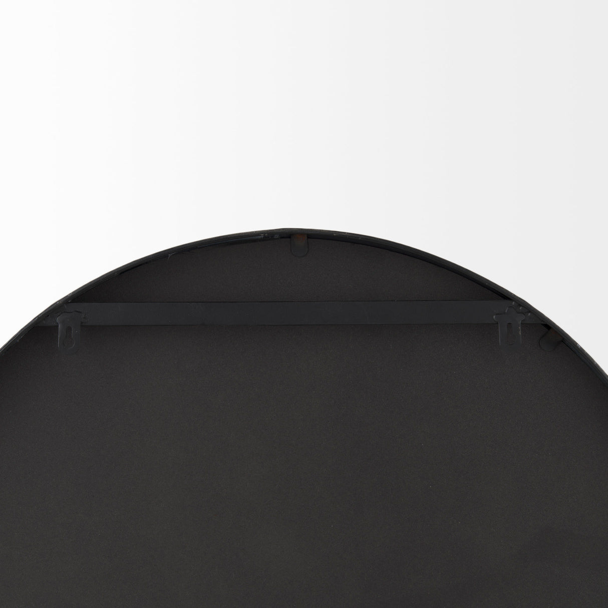 Cora 24.0L x 3.9W x 40.0H Black Metal Frame W/ Brown Wooden Shelf Arched Wall Mirror from Mercana - Luna Furniture