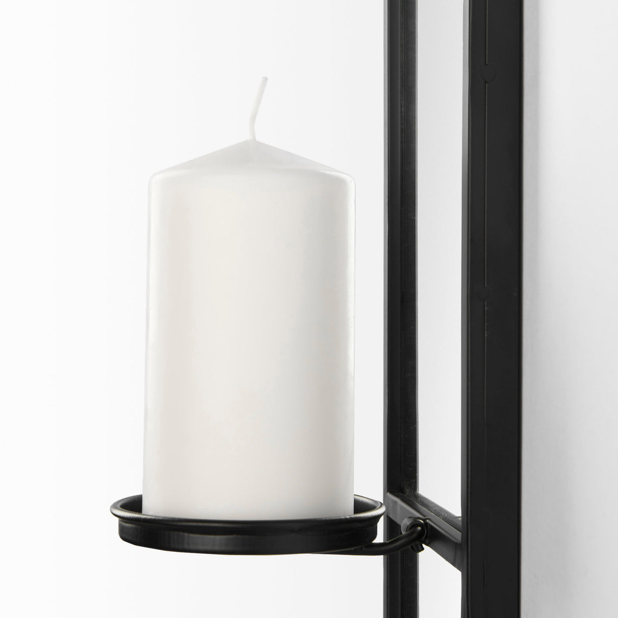 Evianna 7L x 7W x 25H Mirrored W/Black Metal Frame Wall Candle Holder from Mercana - Luna Furniture