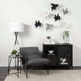 Stella 17L x 17W Gray Round Marble Top W/Black Base Accent Table from Mercana - Luna Furniture