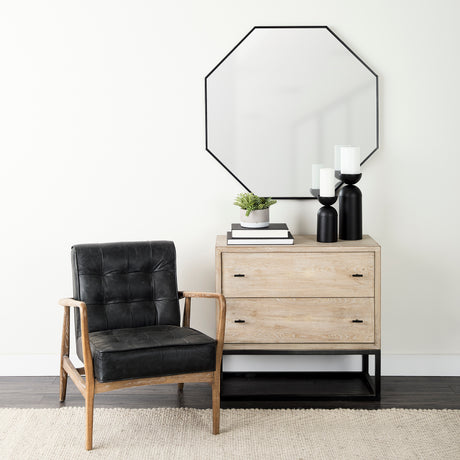 Ciara 32L x 16W Beige Fir Veneer 2 Drawer Accent Cabinet from Mercana - Luna Furniture